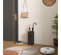 Homcom Square Umbrella Holder With Hooks And Water Tray For Entryway Black Black One Size