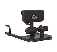 HOMCOM Squat Machine with Push Up Stand, Padded Hip Thrust Bench with Adjustable Cushion for Home Gym Work Out, Black