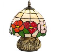 Homcom Stained Glass Bedside Lamp, Tiffany Style Table Lamp For Bedroom Multi