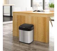 Homcom Stainless Steel Automatic Sensor Dustbin Kitchen Waste Bin Rubbish In Silver Silver One Size