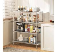 HOMCOM Stainless Steel Bakers Rack, Microwave Stand for Small Spaces in Silver | Size: Large HOMCOM Silver Large