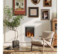 HOMCOM Stainless Steel Ethanol Fireplace Insert, Bioethanol Fire, Indoor Ethanol Burner with 0.9 Litres Volume, Cover Lid, Burns for Up to 3.3 Hours, Silver