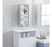 HOMCOM Stainless Steel Medicine Cabinet Furniture Glass Door Lockable in Silver HOMCOM Silver