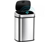 Homcom Sensor Dustbin Touchless Trash Can Automatic Stainless Steel 48L