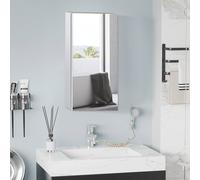 HOMCOM Stainless Steel Mirror Storage Cabinet Wall-mounted Bathroom Wall Mounted Glass Cupboard 4 Pattern-Silver | TJ Hughes Silver