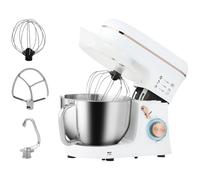 HOMCOM Stand Mixer 5L for Baking 6 Speeds and Pulse Setting 1400W, White