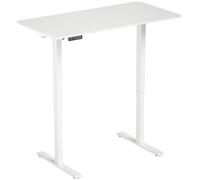 HOMCOM Standing Desk Memory Control Height Adjustable Desk 2 Cable Holes LED Display Sit Stand Desk White