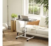 HOMCOM Standing Desk Mobile Overbed Table w/ Wheels for Home Office in Grey HOMCOM Grey