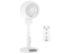 HOMCOM Standing Fan for Bedroom, 28" Pedestal Fan with Remote, 70° Oscillating, 90° Vertical Tilt, 3 Speeds, Adjustable Height, 7H Timer, Foot Button, White
