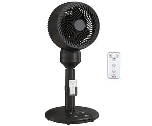 HOMCOM Standing Fan for Bedroom, 28" Pedestal Fan with Remote, 70° Oscillating, 90° Vertical Tilt, 3 Speeds, Adjustable Height, 7H Timer, Foot Button, Black