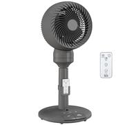 HOMCOM Standing Fan for Bedroom, 28" Pedestal Fan with Remote, Oscillating, 90° Vertical Tilt, 3 Speeds, Adjustable Height, 7H Timer, Foot Button, Grey