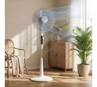 HOMCOM Standing Fan with 75 Degree Oscillation Mosquito Repellent Function in White HOMCOM White