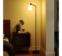 Homcom Standing Lamp With 350° Rotatable Head, Modern Floor Lamp, Black, Black