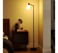 Homcom Standing Lamp With 350° Rotatable Head, Modern Floor Lamp, Black, Black