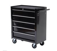 HOMCOM Steel 5-Drawer Tool Storage Cabinet Lockable Wheels Handle 2 Keys Garage | TJ Hughes