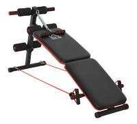 HOMCOM Steel Foldable Home Core Workout Bench Red/Black Aosom UK