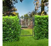 HOMCOM Steel Garden Gate Security Barrier Mesh Fence w/ Lock, 97cm x 150 cm