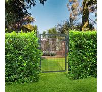 HOMCOM Steel Garden Gate Security Barrier Mesh Fence w/ Lock, 97cm x 150 cm in Emerald Green HOMCOM Emerald Green 97cm x 150 cm