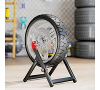 HOMCOM Steel Motorcycle Wheel Balancer Truing Stand with Spoke Wrench, Black