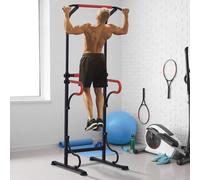 Homcom Steel Multi Use Exercise Power Tower Station Height With Grips In Black Black Standard