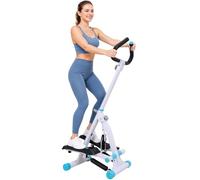 Homcom Foldable Stepper Adjustable Step Machine W/ Handlebar Lcd Display, White