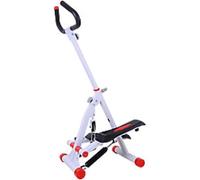 HOMCOM Stepper w/Handle Hand Grip Workout Fitness Machine For Fitness Aerobic Exercise Home Gym Red