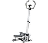 HOMCOM Adjustable Twist Stepper Step Machine For Home Gym Aerobic Workout, White and Grey