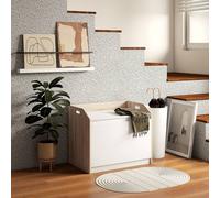 HOMCOM Storage Bench Lift Top Cabinet Accent Seat Storage Box for Entryway