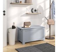 HOMCOM Large Storage Box Toy Chest Cabinet Unit Organizer with Safety Hinges - Grey, 20kg Capacity, 81x40x46 cm, 833-625GY