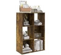 HOMCOM Three-Tier Six-Cube Particle Board Storage Cabinet - Rustic Brown, Brown