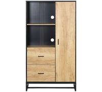 Homcom Storage Cabinet Contemporary Kitchen Appliance Oak Effect/Black