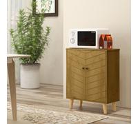 HOMCOM Storage Cabinet for Living Room Sideboard with Chevron Doors Natural