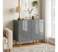 HOMCOM Storage Cabinet, Sideboard with Adjustable Shelf, Grey