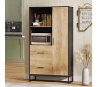HOMCOM Kitchen Storage Cabinet, Pantry Cupboard with Shelves, Drawers in Natural HOMCOM Natural