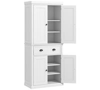 Homcom Storage Cabinet Panelled 4 Doors Tall White