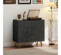 HOMCOM Storage Cabinet, Sideboard with Adjustable Shelf, Black - Black