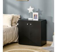 HOMCOM Freestanding Storage Cabinet With Two Shelves Wooden Sideboard - Black, Black