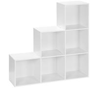 HOMCOM Storage Cabinet with 6 Cubes Closet Organiser with 3-Tier Shelf, White