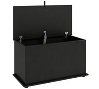 HOMCOM Storage Chest, 102L Blanket Box, Shoe Bench with Safety Hinged Lid, Bed End Bench for Bedroom, 80 x 40 x 45cm, Black