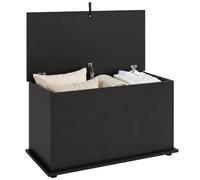 HOMCOM Storage Chest Large 102L Blanket Box 80 x 40 x 45cm, Black | Shoe Bench with Safety Hinged Lid, Storage Trunk, Bed End Bench, Bedroom, Hallway, Living Room, Playroom