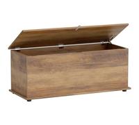 HOMCOM Storage Chest, Large 113L Blanket Box, Shoe Bench with Safety Hinged Lid, Storage Trunk, Bed End Bench for Bedroom, Hallway, Living room, Playroom, 100 x 40 x 40cm, Brown Wood Grain