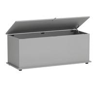 HOMCOM Storage Chest, Large 113L Blanket Box, Shoe Bench with Safety Hinged Lid, Storage Trunk, Bed End Bench for Bedroom, Hallway, Living room, Playroom, 100 x 40 x 40cm, Grey