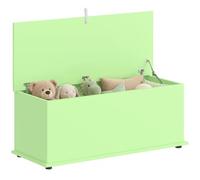 HOMCOM Storage Chest, Large 114L, Safety Hinged Lid, 100 x 40 x 40cm, Green | Blanket Box, Shoe Bench, Storage Trunk, Bed End Bench, Bedroom, Hallway, Living Room, Playroom