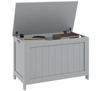 HOMCOM Storage Chest with 2 Safety Hinges, 76 x 40 x 48 cm, Grey