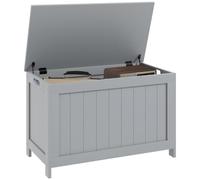 HOMCOM Storage Chest w/ 2 Safety Hinges, Grey