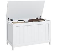 HOMCOM Storage Chest with 2 Safety Hinges, 76 x 40 x 48 cm, White