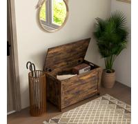 HOMCOM Storage Chest with 2 Safety Hinges, Storage Bench for Living Room