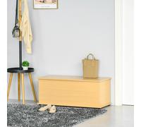 HOMCOM Storage Box Chest With Hinged Lid Burlywood Wooden Finish, Brown