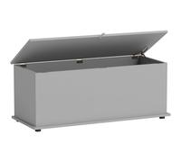 HOMCOM 113L Storage Chest, Storage Box with Flip-Top Lid and 2 Safety Hinges, Storage Trunk for Living Room, Entryway, 100 x 40 x 40 cm, Grey