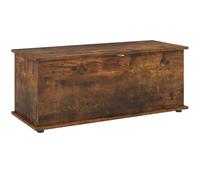 Homcom Storage Chest With Lid, 113L Storage Box, Brown Wood Grain